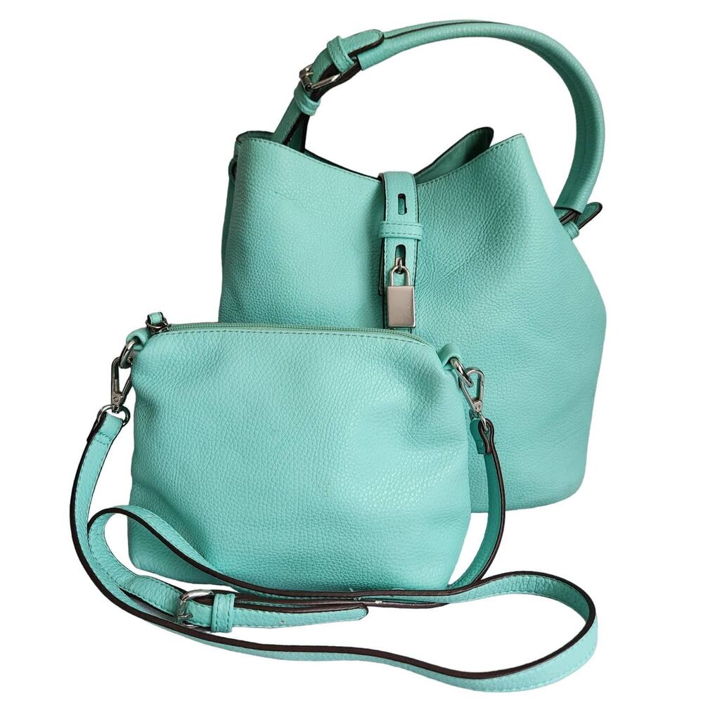 Charming Charlie Women's 2-Piece Light Green Hobo Crossbody Bag